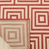 image:imageSAFAVIEH Washable Rug Outdoor Linden Collection  4 x 6 Red amp Cream NonShedding amp Easy to Clean Ideal for Patio Backyard Mudroom LND173QRedCreme