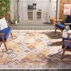 image:imageSAFAVIEH Washable Rug Outdoor Sunrise Collection  8 x 10 Ivory amp Grey Black NonShedding amp Easy to Clean Ideal for Patio Backyard Mudroom SUN630AGoldRust Blue