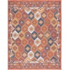 image:imageSAFAVIEH Washable Rug Outdoor Sunrise Collection  8 x 10 Ivory amp Grey Black NonShedding amp Easy to Clean Ideal for Patio Backyard Mudroom SUN630AGoldRust Blue