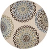 image:imageSAFAVIEH Washable Rug Outdoor Veranda Collection  8 x 10 Cream amp Blue NonShedding amp Easy to Clean Ideal for Patio Backyard Mudroom VER0920615CreamBlue