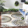 image:imageSAFAVIEH Washable Rug Outdoor Veranda Collection  8 x 10 Cream amp Blue NonShedding amp Easy to Clean Ideal for Patio Backyard Mudroom VER0920615CreamBlue