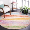 image:imageSAFAVIEH Washable Rug Paint Brush Collection  55 x 76 Pink amp Blue Slip Resistant amp Easy to Clean Ideal for Living Room Bedroom Nursery Kids Playroom Dining Space PTB173UPinkBlue