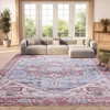 image:imageSAFAVIEH Washable Rug Tucson Collection  8 x 10 Sage amp Ivory Slip Resistant amp Easy to Clean Ideal for Living Room Bedroom Dining Space TSN102WGrey BlueRust