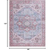 image:imageSAFAVIEH Washable Rug Tucson Collection  8 x 10 Sage amp Ivory Slip Resistant amp Easy to Clean Ideal for Living Room Bedroom Dining Space TSN102WGrey BlueRust