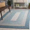 image:imageSAFAVIEH Washable Rug Outdoor Braided Collection  5 Round Aqua amp Pink Handmade amp Reversible NonShedding amp Easy to Clean Ideal for Patio Backyard Mudroom BRD318JBlueAqua