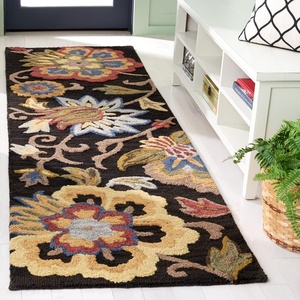 image:imageSAFAVIEH Area Rug 5x8  Blossom Collection  Ivory Handmade Wool Floral Design Ideal for Living Room Bedroom Dining Space BLM404ABlackYellow