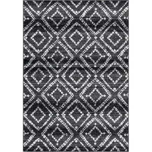 image:imageSAFAVIEH Area Rug 8x10  Adirondack Collection  Large  Dark Grey amp Grey Geometric Trellis Pattern NonShedding amp Easy Cleaning Ideal for Living Room Bedroom Office Dining Space ADR131FBlackIvory