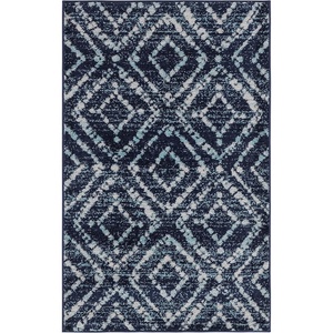 image:imageSAFAVIEH Area Rug 8x10  Adirondack Collection  Large  Dark Grey amp Grey Geometric Trellis Pattern NonShedding amp Easy Cleaning Ideal for Living Room Bedroom Office Dining Space ADR131FNavyIvory