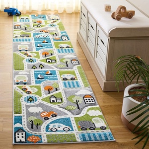 image:imageSAFAVIEH Area Rug 8x10  Carousel Kids Collection  Large  Brown amp Beige NonShedding amp Easy Cleaning Ideal for Boys amp Girls in Playroom Nursery Bedroom CRK193TGreenGrey