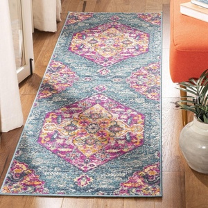 image:imageSAFAVIEH Area Rug 8x10  Madison Collection  Large  Blue amp Fuchsia Boho Chic Medallion Design NonShedding amp Easy Cleaning Ideal for Living Room Bedroom Office Dining Space MAD119CBlueFuchsia