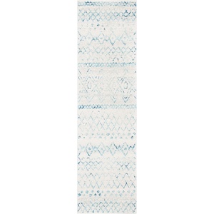 image:imageSAFAVIEH Area Rug 8x10  Madison Collection  Large  Ivory amp Fuchsia Moroccan Boho Distressed Design NonShedding amp Easy Cleaning Ideal for Living Room Bedroom Office Dining Space MAD798AIvoryAqua