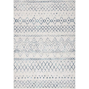 image:imageSAFAVIEH Area Rug 8x10  Madison Collection  Large  Ivory amp Fuchsia Moroccan Boho Distressed Design NonShedding amp Easy Cleaning Ideal for Living Room Bedroom Office Dining Space MAD798AIvoryNavy