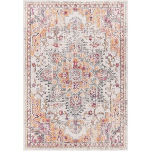 image:imageSAFAVIEH Area Rug 9x12  Madison Collection  Large  Ivory amp Light Blue Boho Chic Distressed Medallion Design NonShedding amp Easy to Clean Ideal for Living Room Bedroom Dining Space MAD473DBeigeOrange