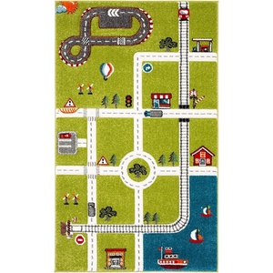 image:imageSAFAVIEH Carousel Kids Collection 4 x 6 Green  Ivory CRK192Y Neighborhood Nursery Playroom Area RugGreenIvory