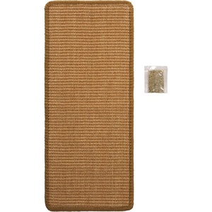 image:imageSAFAVIEH Cat Scratch Mat Pad Collection 10 x 24 Natural Brown Sisal Boucle Weave Velcro amp Slip Resistant BackingLight Brown