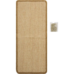 image:imageSAFAVIEH Cat Scratch Mat Pad Collection 10 x 24 Natural Brown Sisal Boucle Weave Velcro amp Slip Resistant BackingNatural