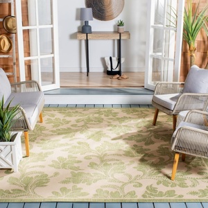image:imageSAFAVIEH Courtyard Collection 8 x 10 Beige  Green CYS6299 Indoor Outdoor NonShedding Easy Cleaning Patio Backyard Porch Deck Mudroom Area RugBeigeGreen