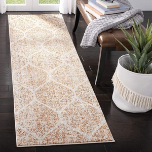 image:imageSAFAVIEH Madison Collection 9 x 12 Navy Blue MAD604N Glam Ogee Trellis Distressed NonShedding Living Room Bedroom Dining Home Office Area RugCreamOrange