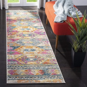 image:imageSAFAVIEH Madison Collection Area Rug  9 x 12 Blue amp Fuchsia Moroccan Boho Distressed Design NonShedding amp Easy Care Ideal for High Traffic Areas in Living Room Bedroom MAD118CBlueFuchsia