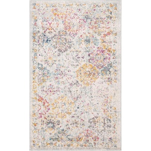 image:imageSAFAVIEH Madison Collection Area Rug  9 x 12 Cream amp Multi Boho Chic Distressed Design NonShedding amp Easy Care Ideal for High Traffic Areas in Living Room Bedroom MAD611BGreyGold