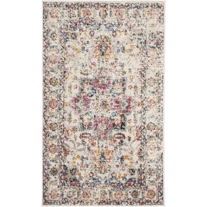 image:imageSAFAVIEH Madison Collection Area Rug  9 x 12 Grey amp Ivory Snowflake Medallion Distressed Design NonShedding amp Easy Care Ideal for High Traffic Areas in Living Room Bedroom MAD603FFuchsiaIvory