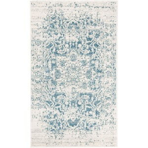 image:imageSAFAVIEH Madison Collection Area Rug  9 x 12 Grey amp Ivory Snowflake Medallion Distressed Design NonShedding amp Easy Care Ideal for High Traffic Areas in Living Room Bedroom MAD603FTealIvory