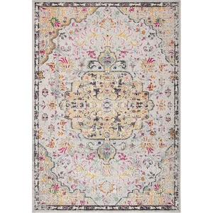 image:imageSAFAVIEH Madison Collection Area Rug  9 x 12 Grey amp Light Blue Boho Chic Medallion Distressed Design NonShedding amp Easy Care Ideal for High Traffic Areas in Living Room Bedroom MAD447FGreyGold