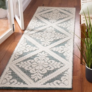 image:imageSAFAVIEH Vermont Collection Area Rug  5 x 8 Ivory amp Blue Handmade Wool Ideal for High Traffic Areas in Living Room Bedroom VRM306MIvoryGreen