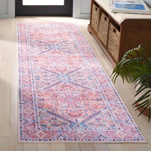 image:imageSAFAVIEH Washable Rug Arizona Collection  5 x 8 Beige amp Pink Slip Resistant amp Easy to Clean Ideal for Living Room Bedroom Home Office Dining Space ARZ315BBeigePink