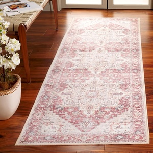 image:imageSAFAVIEH Washable Rug Arizona Collection  8 x 10 Rust amp Dark Blue Slip Resistant amp Easy to Clean Ideal for Living Room Bedroom Home Office Dining Space ARZ523PRustBeige