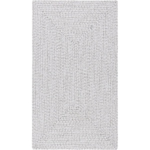 image:imageSAFAVIEH Washable Rug Outdoor Braided Collection  5 x 8 Oval Green Handmade amp Reversible NonShedding amp Easy to Clean Ideal for Patio Backyard Mudroom BRD315ASilverGrey