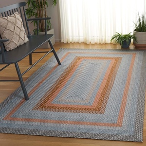 image:imageSAFAVIEH Washable Rug Outdoor Braided Collection  5 x 8 Oval Tan amp Multi Handmade amp Reversible NonShedding amp Easy to Clean Ideal for Patio Backyard Mudroom BRD314AGreyRust