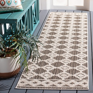 image:imageSAFAVIEH Washable Rug Outdoor Global Collection  53 x 76 Beige amp Brown NonShedding amp Easy to Clean Ideal for Patio Backyard Mudroom GLB208CBeigeDark Beige