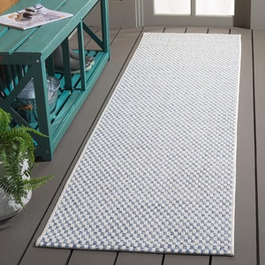 image:imageSAFAVIEH Washable Rug Outdoor Sisal AllWeather Collection  5 x 76 Beige NonShedding amp Easy to Clean Ideal for Patio Backyard Mudroom SAW460CBlueIvory