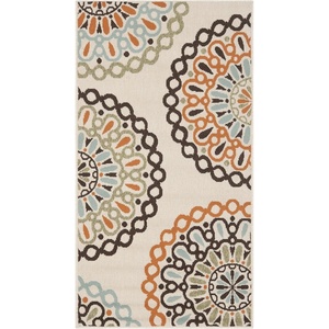 image:imageSAFAVIEH Washable Rug Outdoor Veranda Collection  8 x 10 Cream amp Blue NonShedding amp Easy to Clean Ideal for Patio Backyard Mudroom VER0920615CreamTerracotta