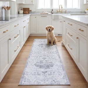 image:imageSAFAVIEH Washable Rug Tucson Collection  8 x 10 Beige amp Rust Slip Resistant amp Easy to Clean Ideal for Living Room Bedroom Dining Space TSN117BLight GreyGrey