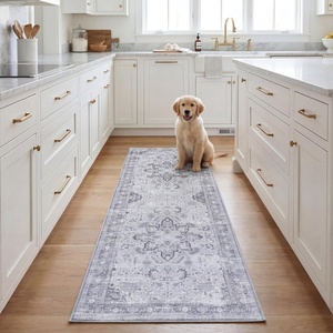 image:imageSAFAVIEH Washable Rug Tucson Collection  8 x 10 Ivory amp Red Slip Resistant amp Easy to Clean Ideal for Living Room Bedroom Dining Space TSN113ADark GreyGrey