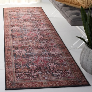 image:imageSAFAVIEH Washable Rug Tucson Collection  8 x 10 Rust amp Green Slip Resistant amp Easy to Clean Ideal for Living Room Bedroom Dining Space TSN114PRustGreen