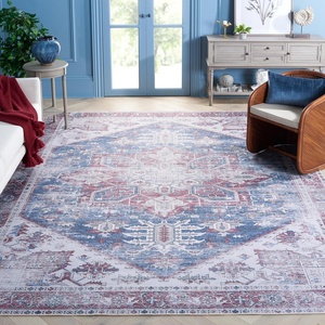 image:imageSAFAVIEH Washable Rug Tucson Collection  8 x 10 Sage amp Ivory Slip Resistant amp Easy to Clean Ideal for Living Room Bedroom Dining Space TSN102WGrey Blue  Rust Multicolor
