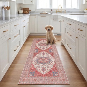 image:imageSAFAVIEH Washable Rug Tucson Collection  9 x 12 Red amp Beige Slip Resistant amp Easy to Clean Ideal for Living Room Bedroom Dining Space TSN107QRedBeige