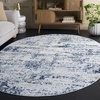 image:imageSAFAVIEH Amelia Collection Area Rug  8 Round Ivory amp Steel Blue NonShedding amp Easy to Clean Ideal for Living Room Bedroom Dining Space ALA700DIvoryNavy