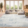 image:imageSAFAVIEH Amelia Collection Area Rug  8 Round Ivory amp Steel Blue NonShedding amp Easy to Clean Ideal for Living Room Bedroom Dining Space ALA700DIvoryBlue