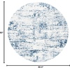 image:imageSAFAVIEH Amelia Collection Area Rug  8 Round Ivory amp Steel Blue NonShedding amp Easy to Clean Ideal for Living Room Bedroom Dining Space ALA700DIvoryNavy