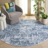 image:imageSAFAVIEH Amelia Collection Area Rug  8 Round Ivory amp Steel Blue NonShedding amp Easy to Clean Ideal for Living Room Bedroom Dining Space ALA700DIvorySteel Blue