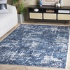 image:imageSAFAVIEH Amelia Collection Area Rug  8 Round Ivory amp Steel Blue NonShedding amp Easy to Clean Ideal for Living Room Bedroom Dining Space ALA700DIvoryDark Blue