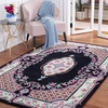 image:imageSAFAVIEH Area Rug 8x10  Bellagio Collection  Large  Blue amp Pink Handmade Wool Medallion Design Ideal for Living Room Bedroom Office Dining Space BLG535MBlackIvory