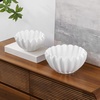 image:imageSAFAVIEH Home Collection  Leni Set of 2 Ruffle Decorative Bowls White Resin Accent Bowls Sculptural Tabletop Decor Modern Dining amp Display RDC4056ASET2White