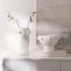 image:imageSAFAVIEH Home Collection Amias OffWhite Ceramic Tab Vases Set of 2 Decorative Modern Accent for Shelf or TableOff White