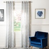 image:imageSAFAVIEH Home Curtain Kenji Charcoal Sheer 52 x 84 Grommet Window Drape PanelGrey