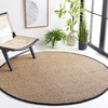 image:imageSAFAVIEH Natural Fiber Collection Area Rug  26 x 4 Natural amp Grey Seagrass Basketweave Pattern with Border NF114PNaturalBlack